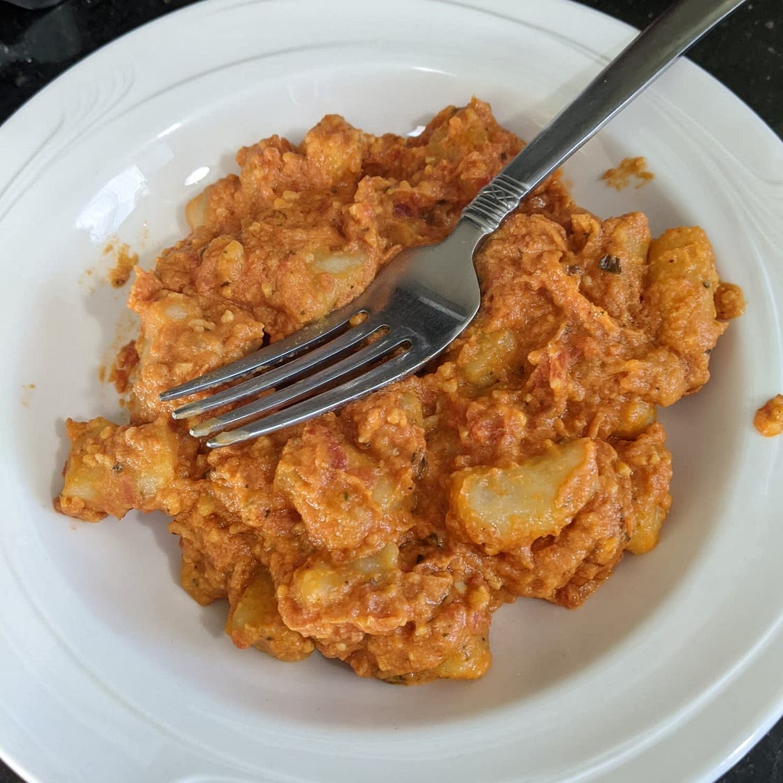 Gnocchi with Garlic Cream Tomato Sauce