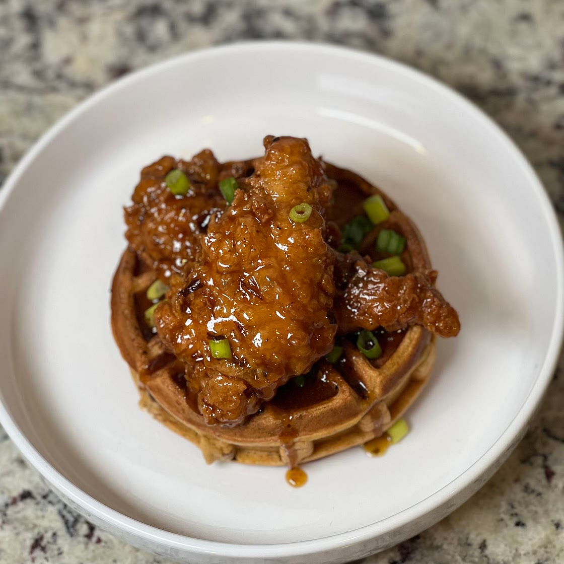 Stuffed Sweet Potato Soufflé Waffle 