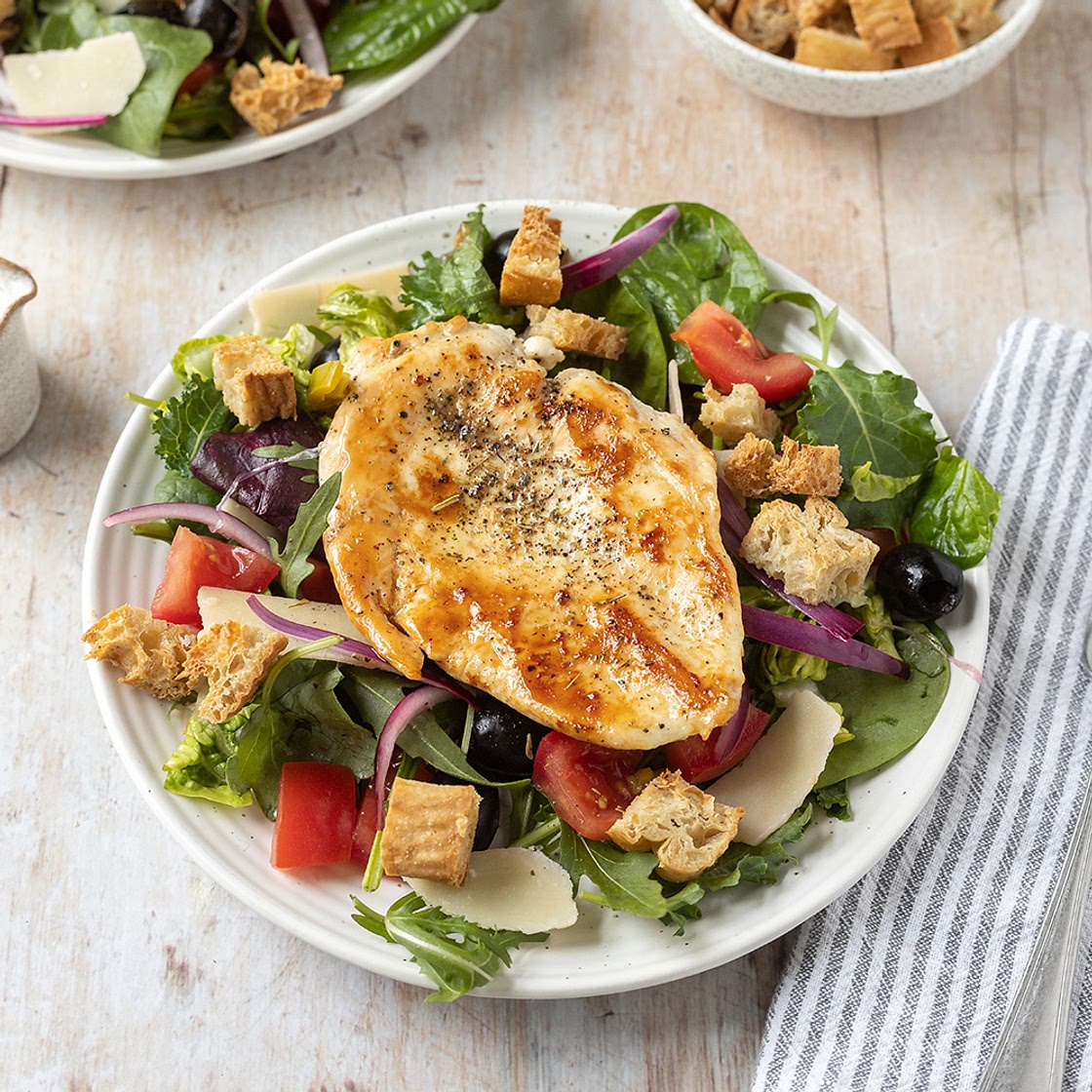 Herby Italian salad with croutons recipe on Second Nature