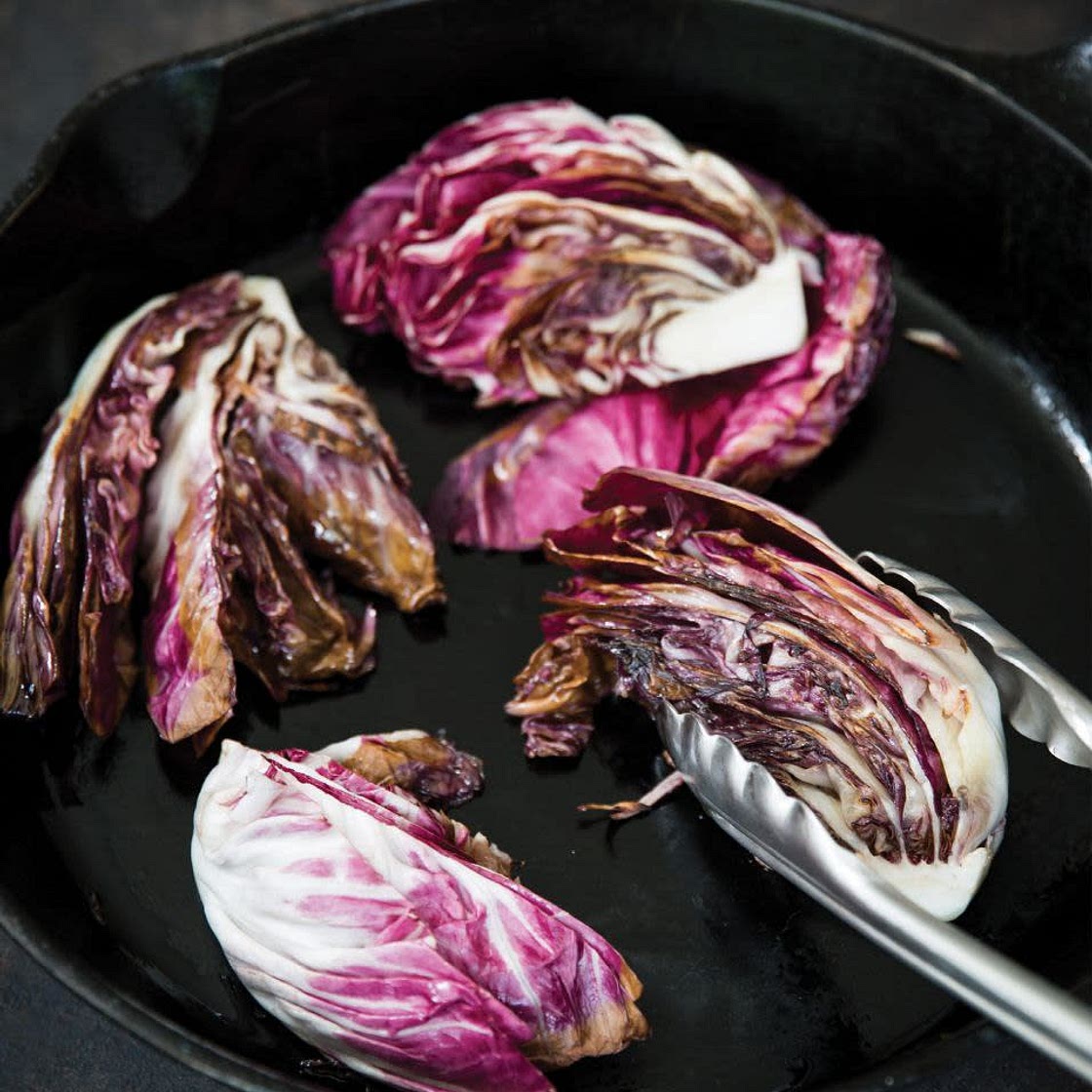 SEARED RADICCHIO DRAPED WITH MOZZARELLA