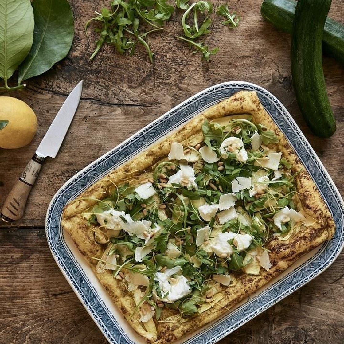 Tarte courgettes et burrata