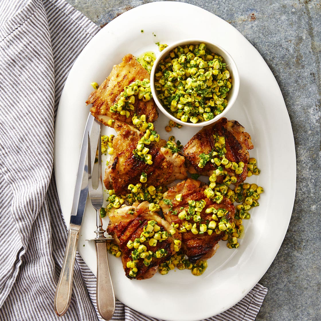 Grilled Chicken with Herbed Corn Salsa