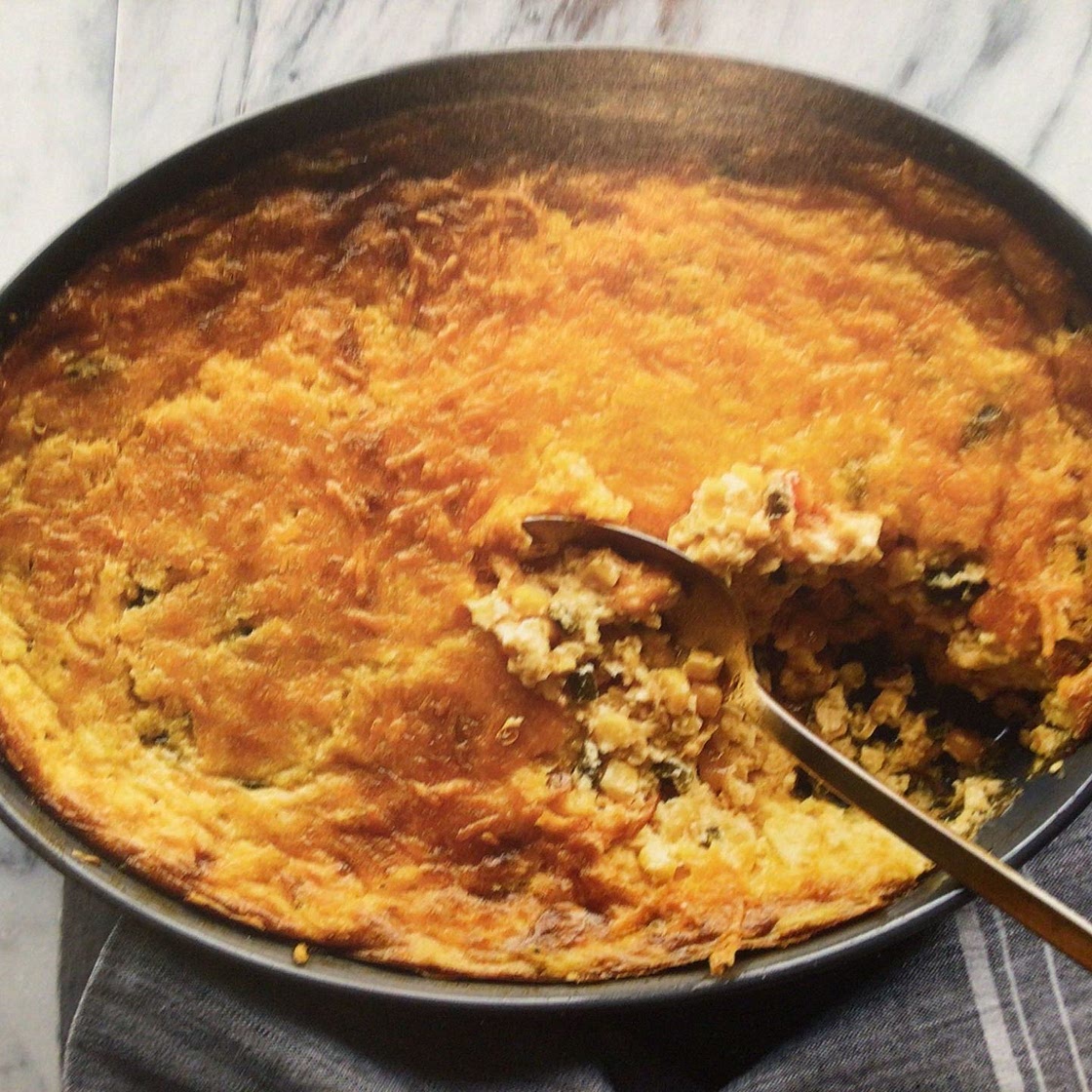 Jalapeño-cheddar corn pudding