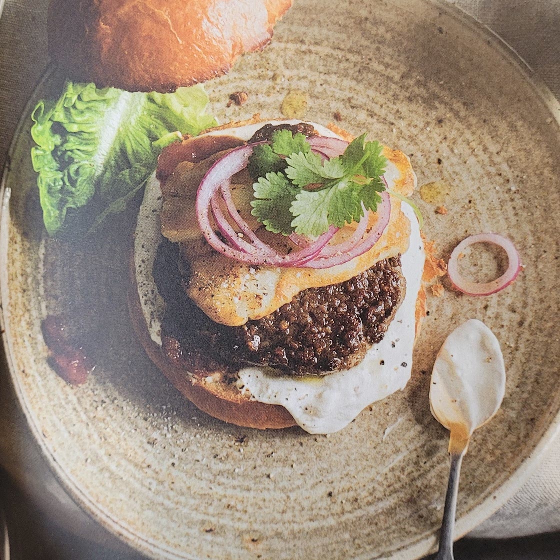 Lamb & Haloumi Burgers with Roasted Garlic Sauce