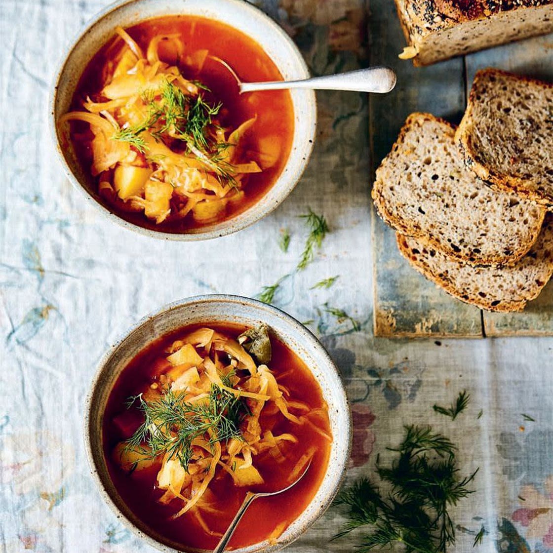 Shchi: cabbage and caraway soup