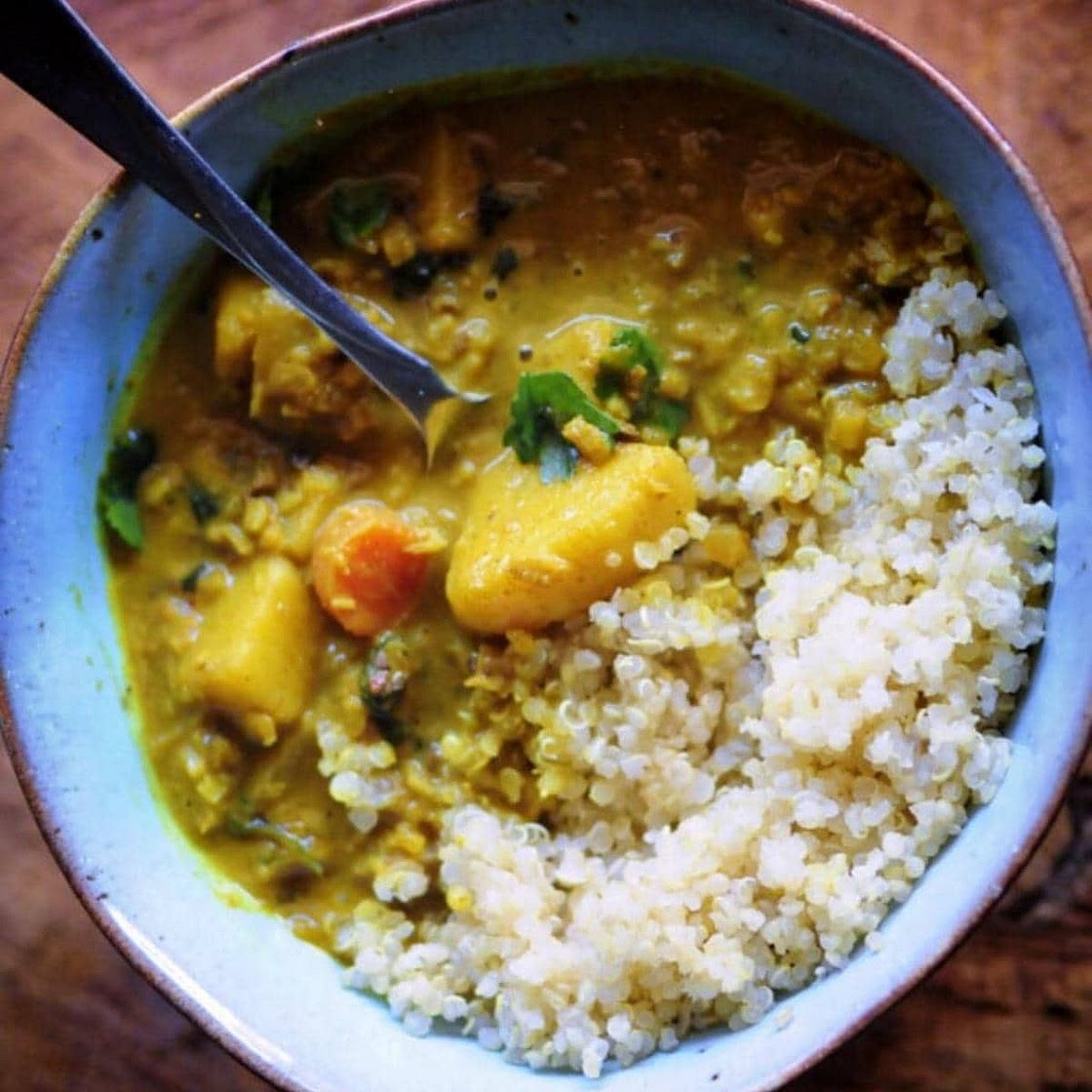 Cauliflower Rice Curry with Sweet Potato