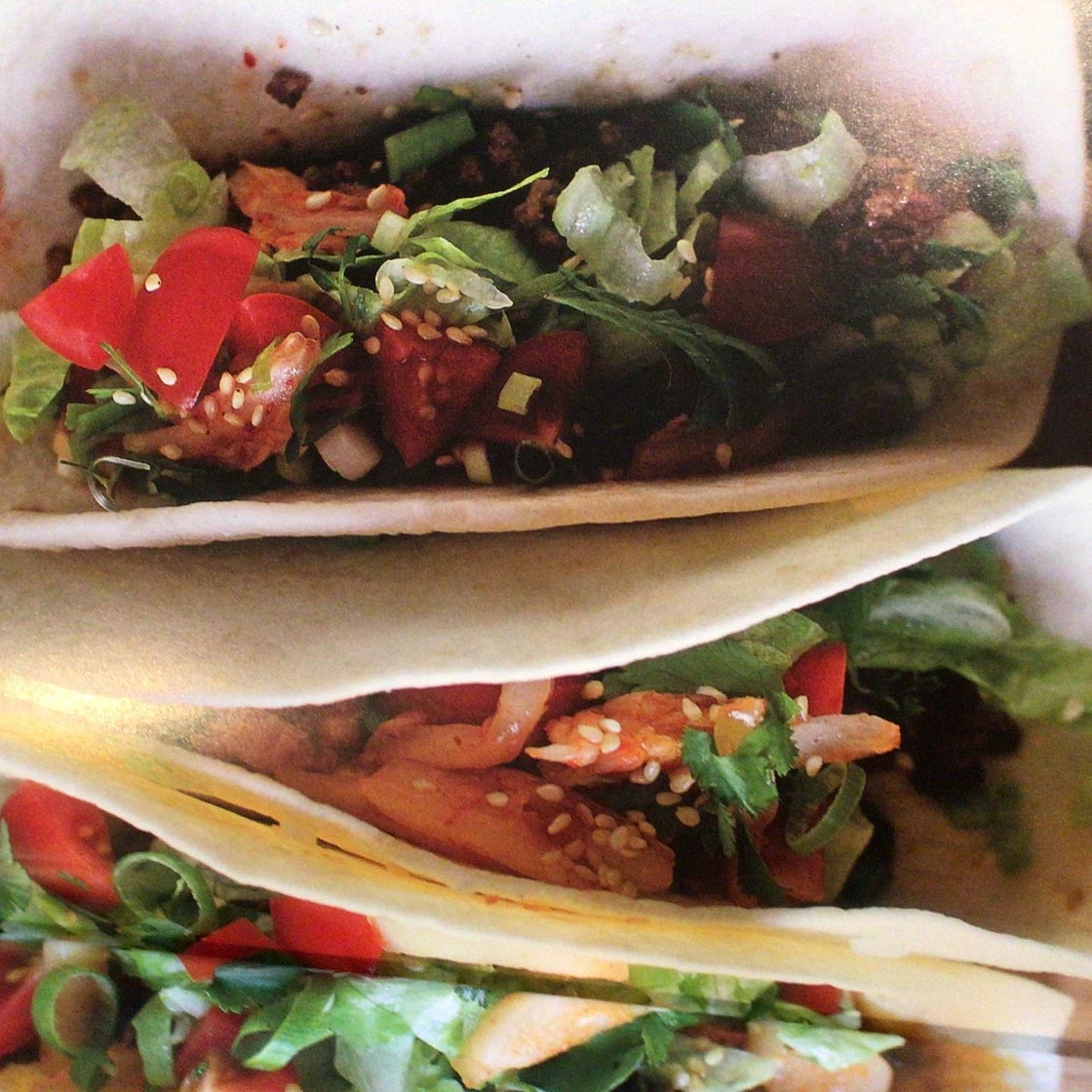 Beef bulgogi tacos with carmelized onion