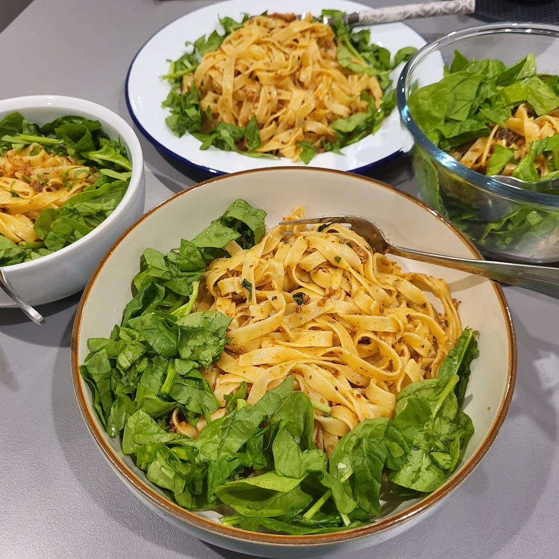 Lemon-Garlic Sardine Fettuccine