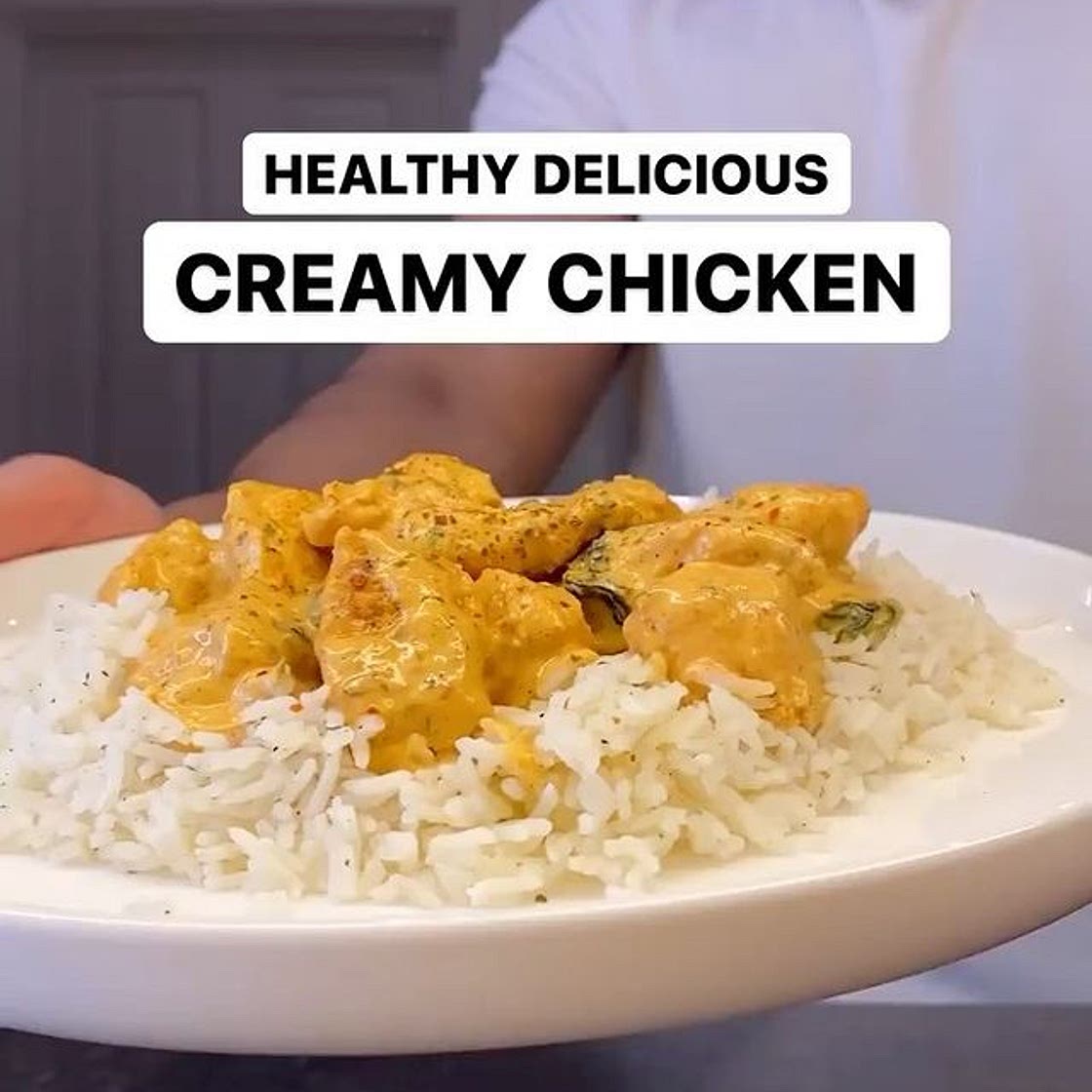 Healthy Delicious Creamy Chicken! MUST TRY! One of my most popular recipes, wanted to share this again with you all as there are a lot of new people joining us! It tastes absolutely unreal!! So creamy and really macro friendly🤌🏽 For the chicken: 2 chicke