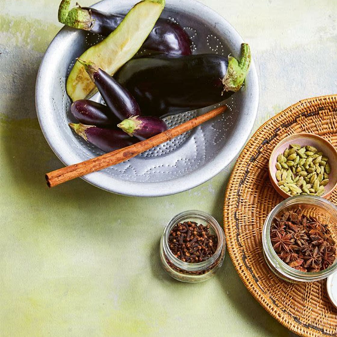 aubergine & toasted coconut curry