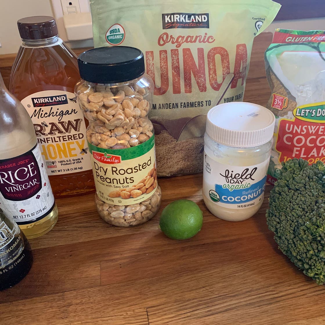 Crispy Tofu with Coconut Quinoa and Broccolini