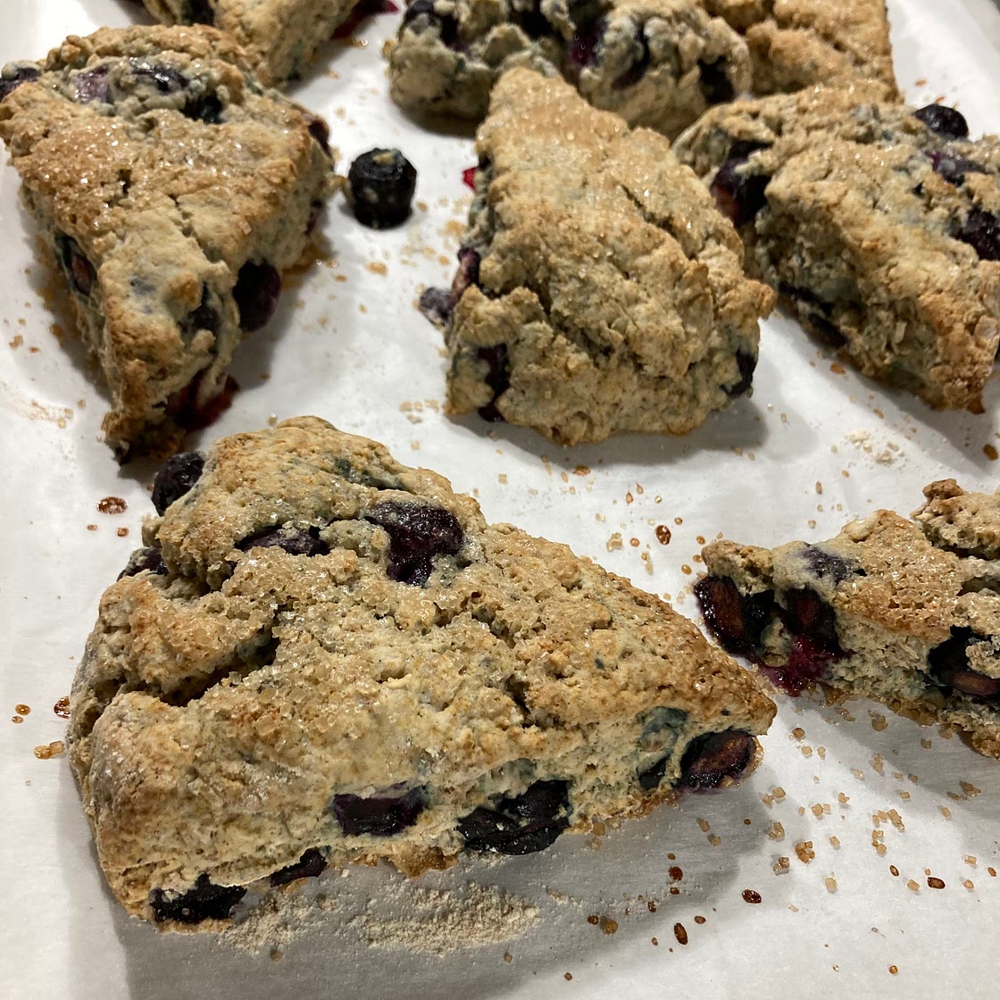 Gluten free & dairy free blueberry oat scones
