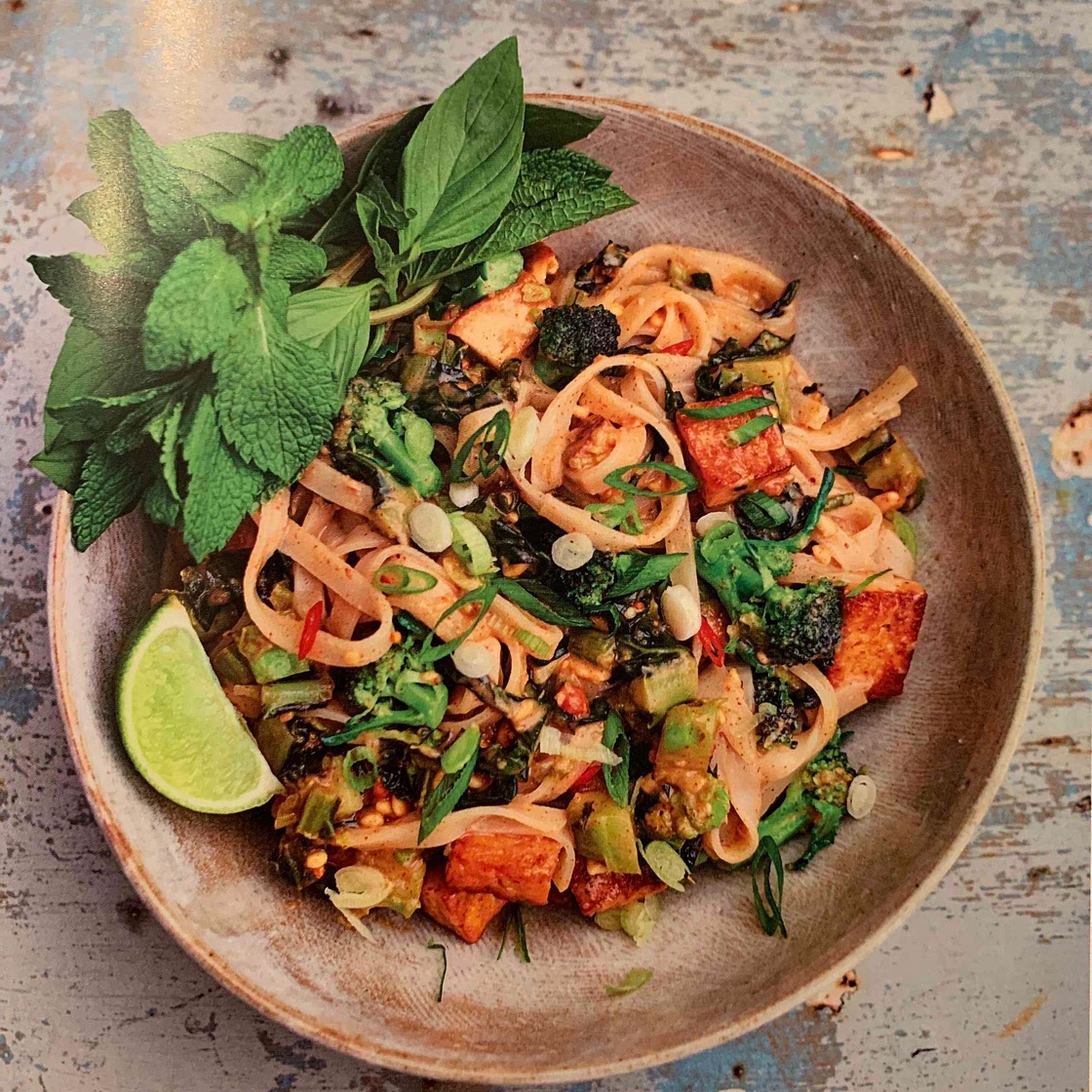 Peanut Butter and Broccolini Pad Thai