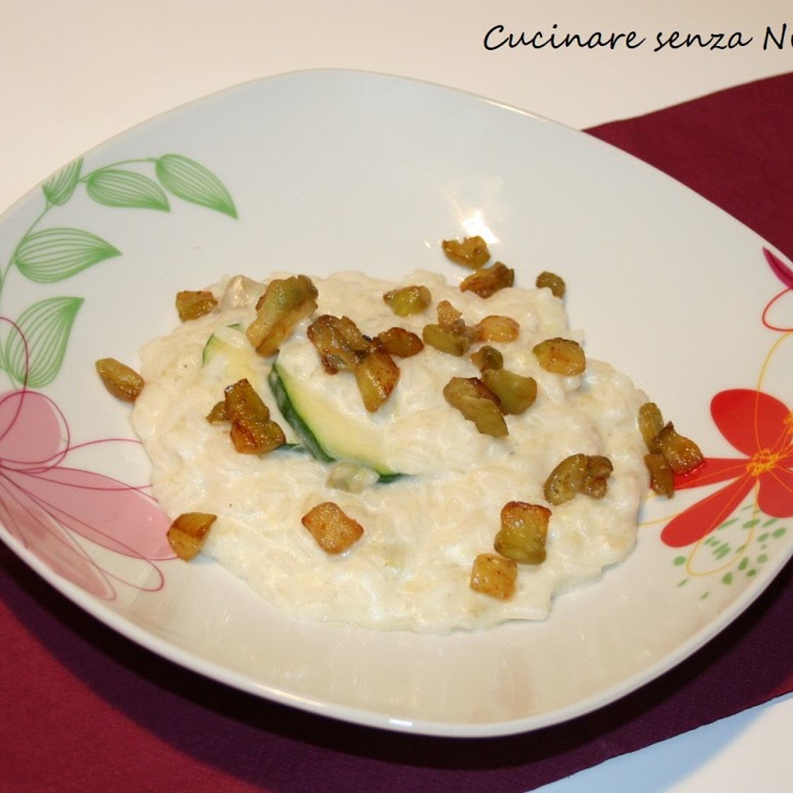Risotto di melanzane e zucchine in crema di ricotta | Cucinare senza Nichel