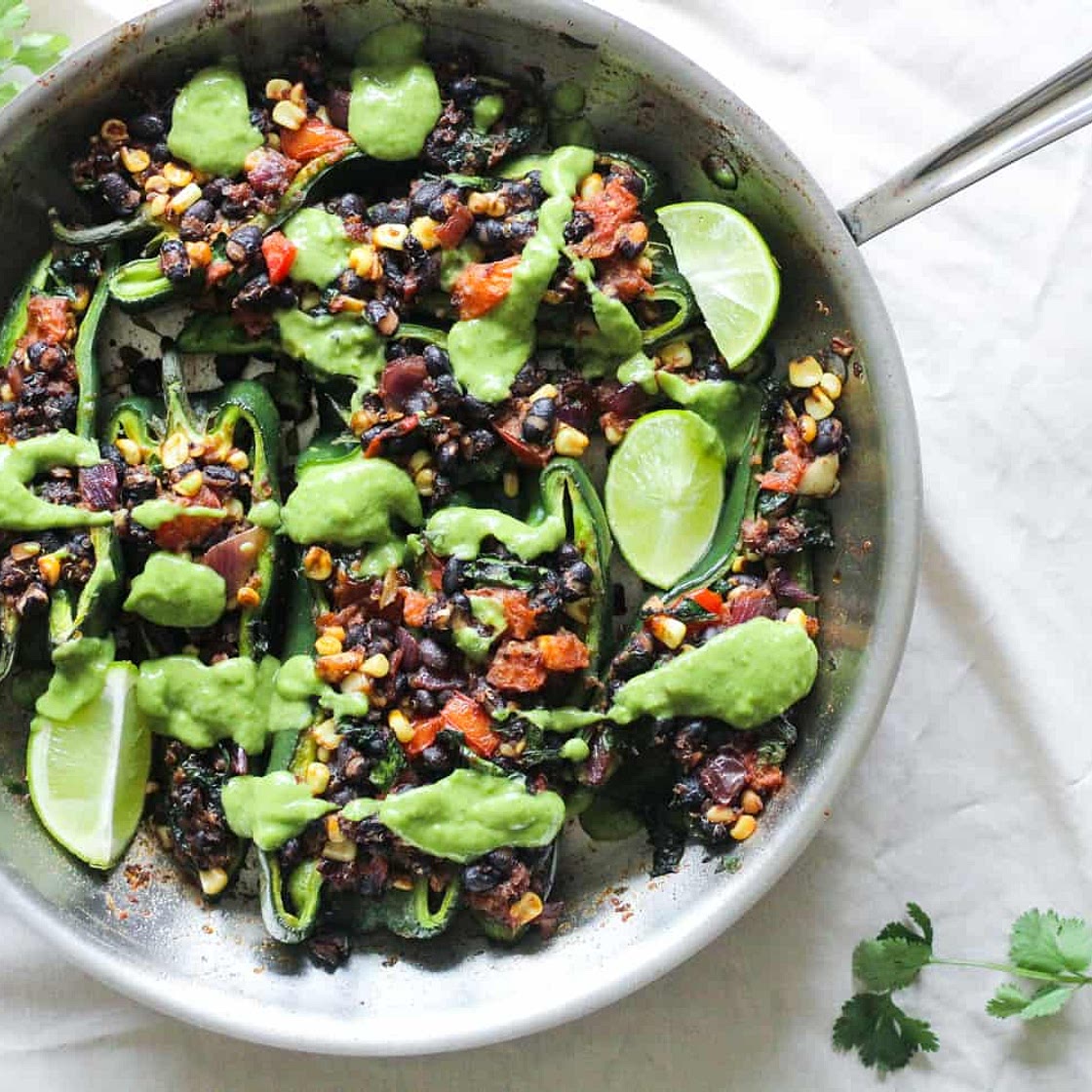 Black Bean Stuffed Poblano Peppers