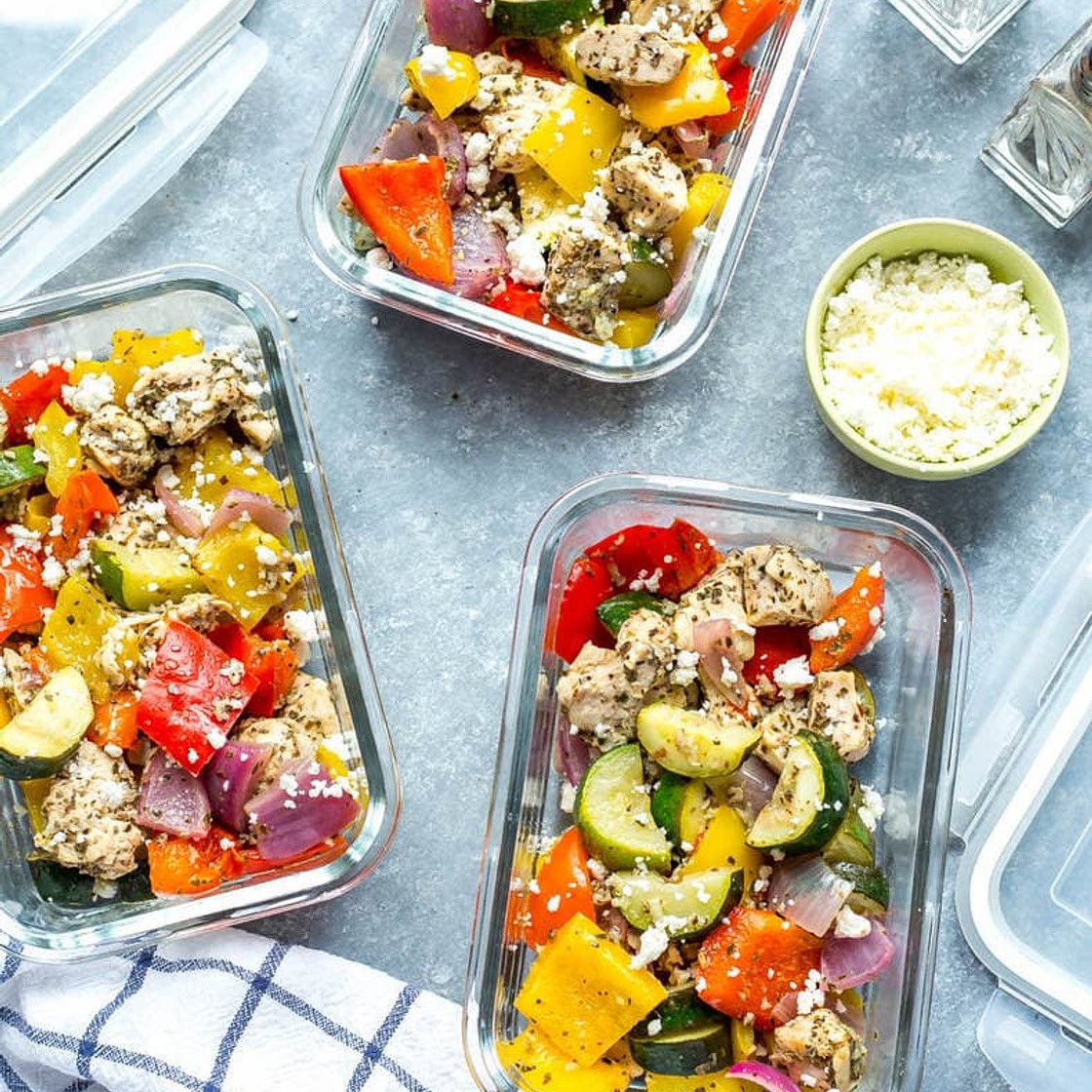 Sheet Pan Greek Chicken Meal Prep Bowls