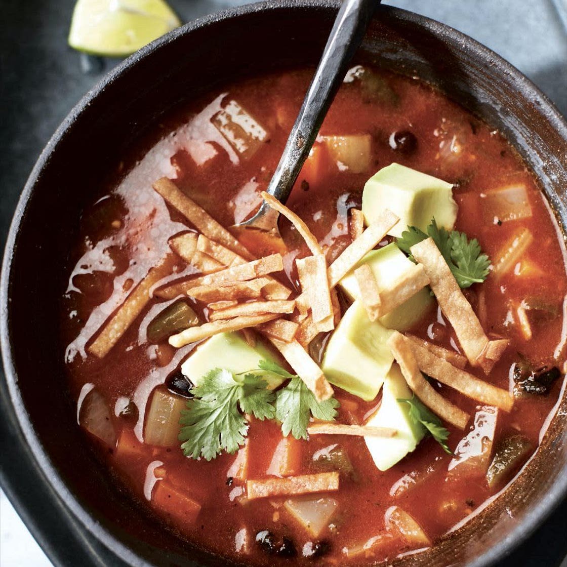 Sopa Azteca (Vegetable Tortilla Soup)