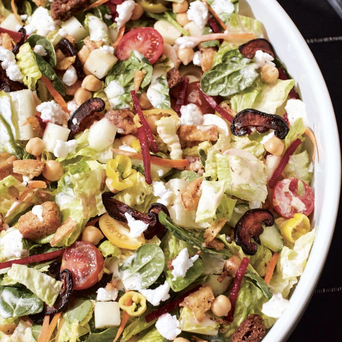 Garbage  Salad with Creamy Lemon-Peppercorn Dressing