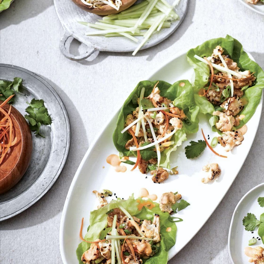 Sriracha Cauliflower Walnut Lettuce Cups