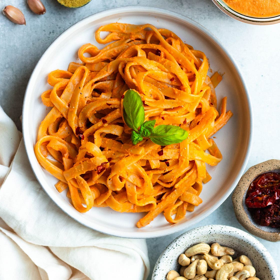 Creamy Sun Dried Tomato Pasta (Vegan, Gluten Free)