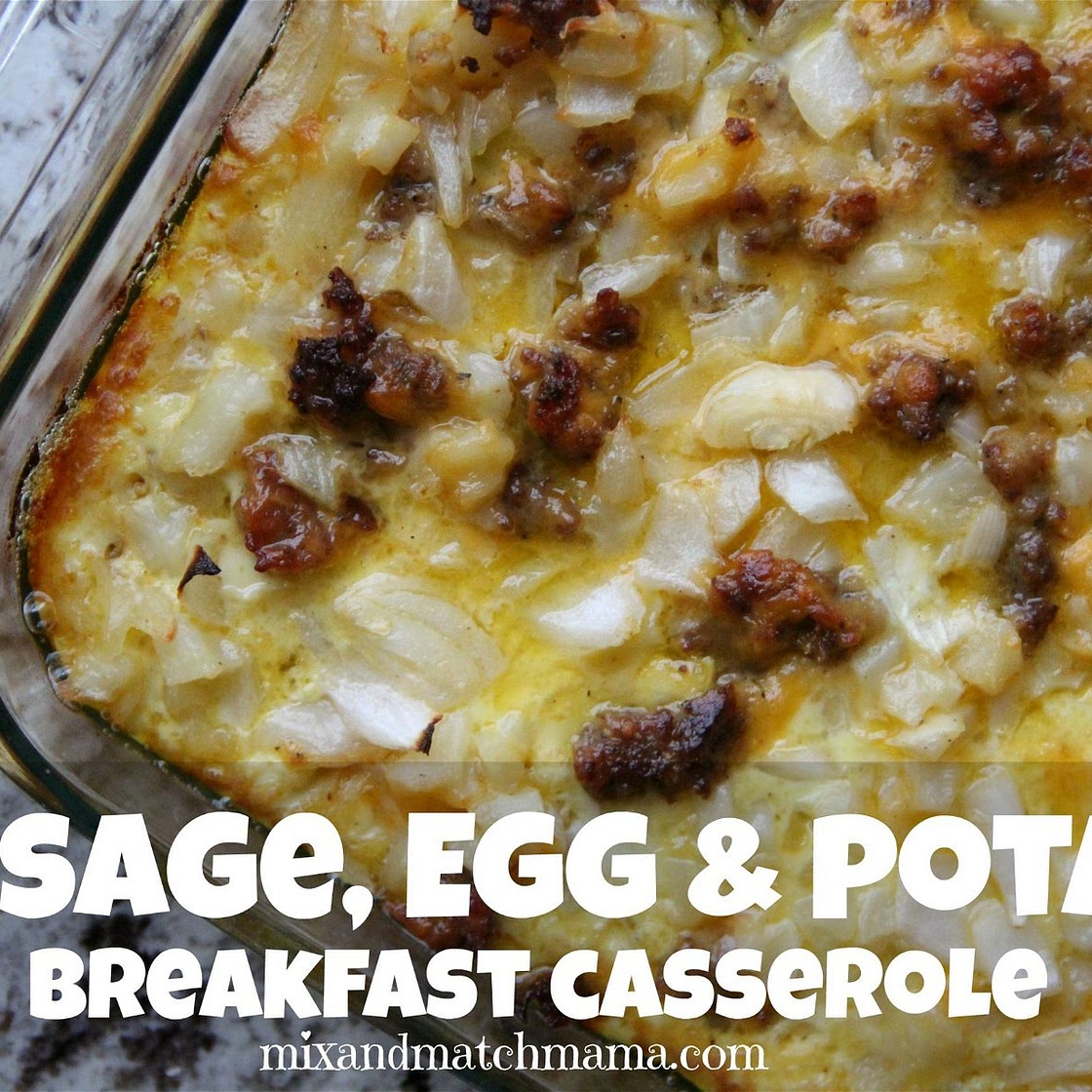 Sausage, Egg & Potato Breakfast Casserole Recipe | Mix and Match Mama