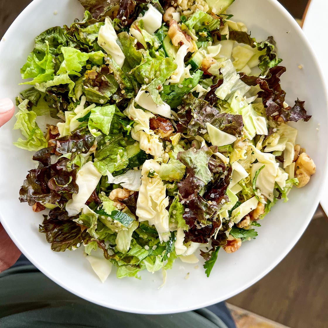 Crunchy Salad w/ Nutritional Yeast Dressing