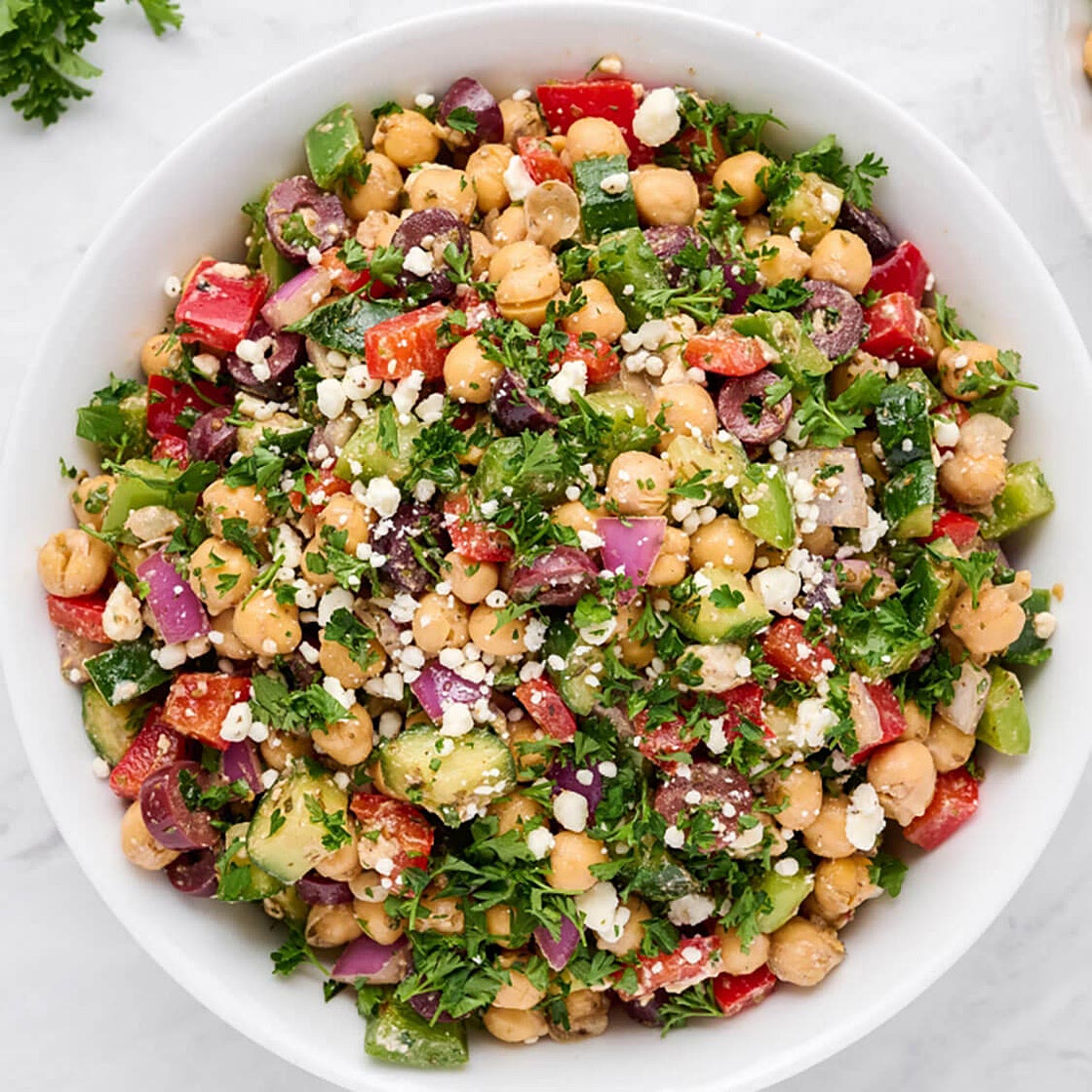 The Easiest Mediterranean Chickpea Salad