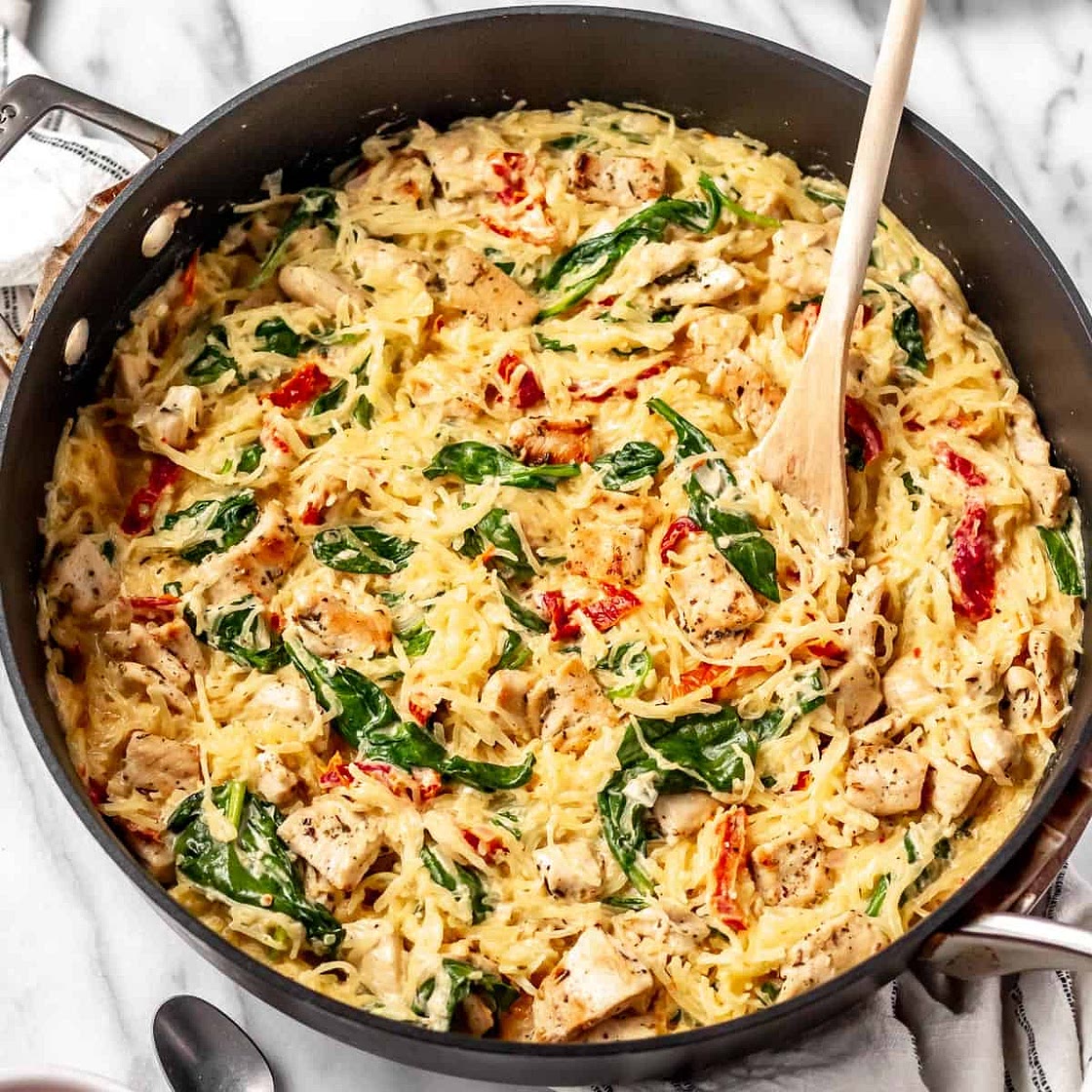 Tuscan Chicken and Spaghetti Squash