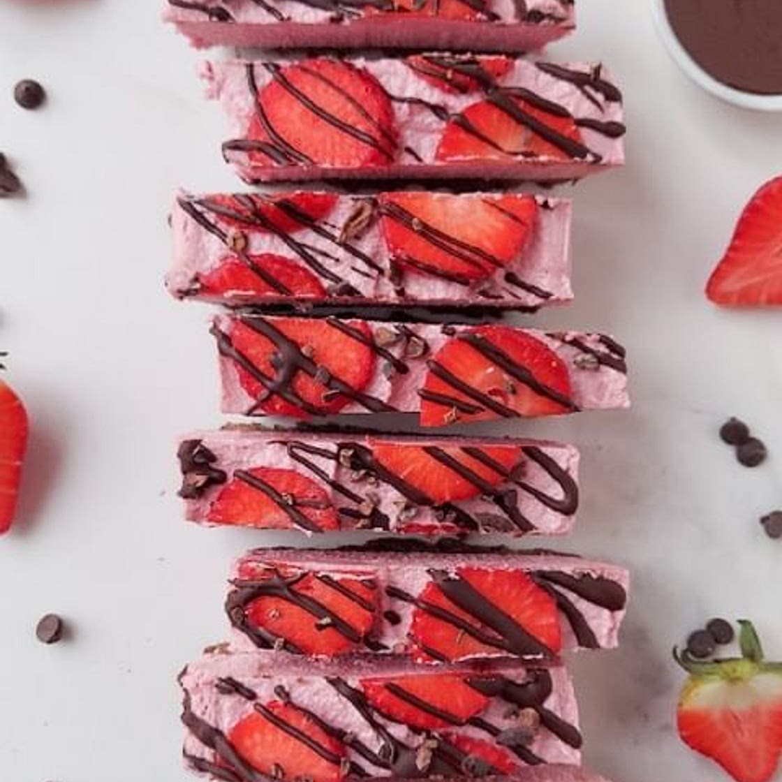 Strawberries N' Cream Cheesecake Bars