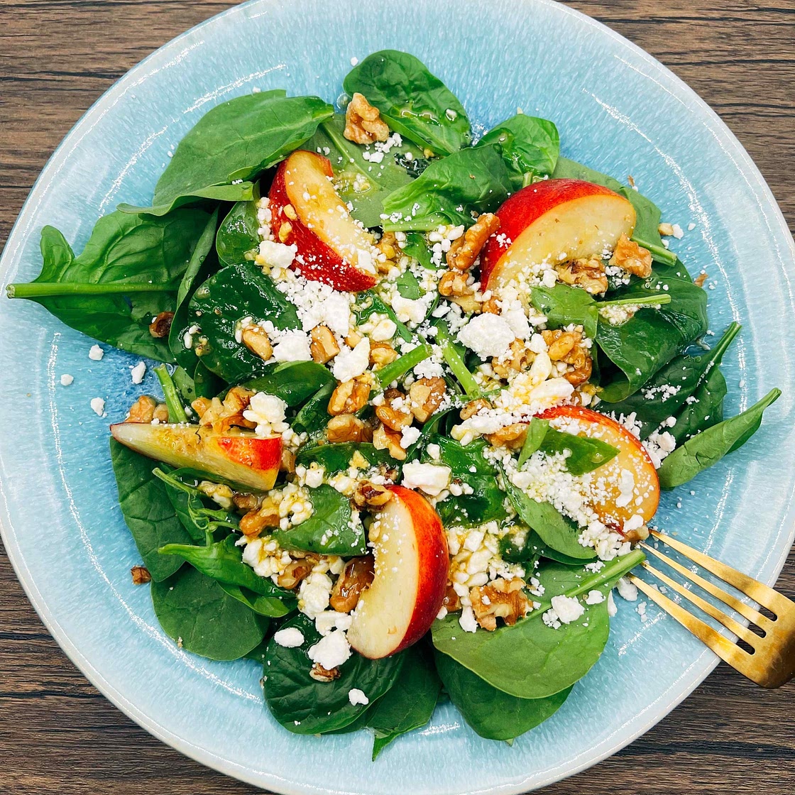 Peach and Spinach Salad
