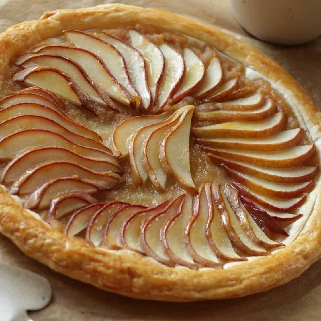 Easy Pear Tart with Puffed Pastry