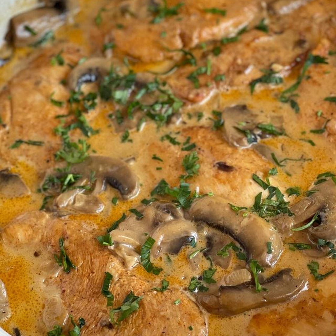 Creamy chicken and mushrooms