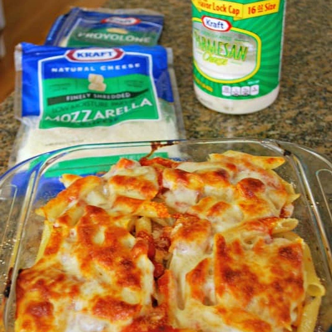Three Cheese Pasta and Chicken Bake
