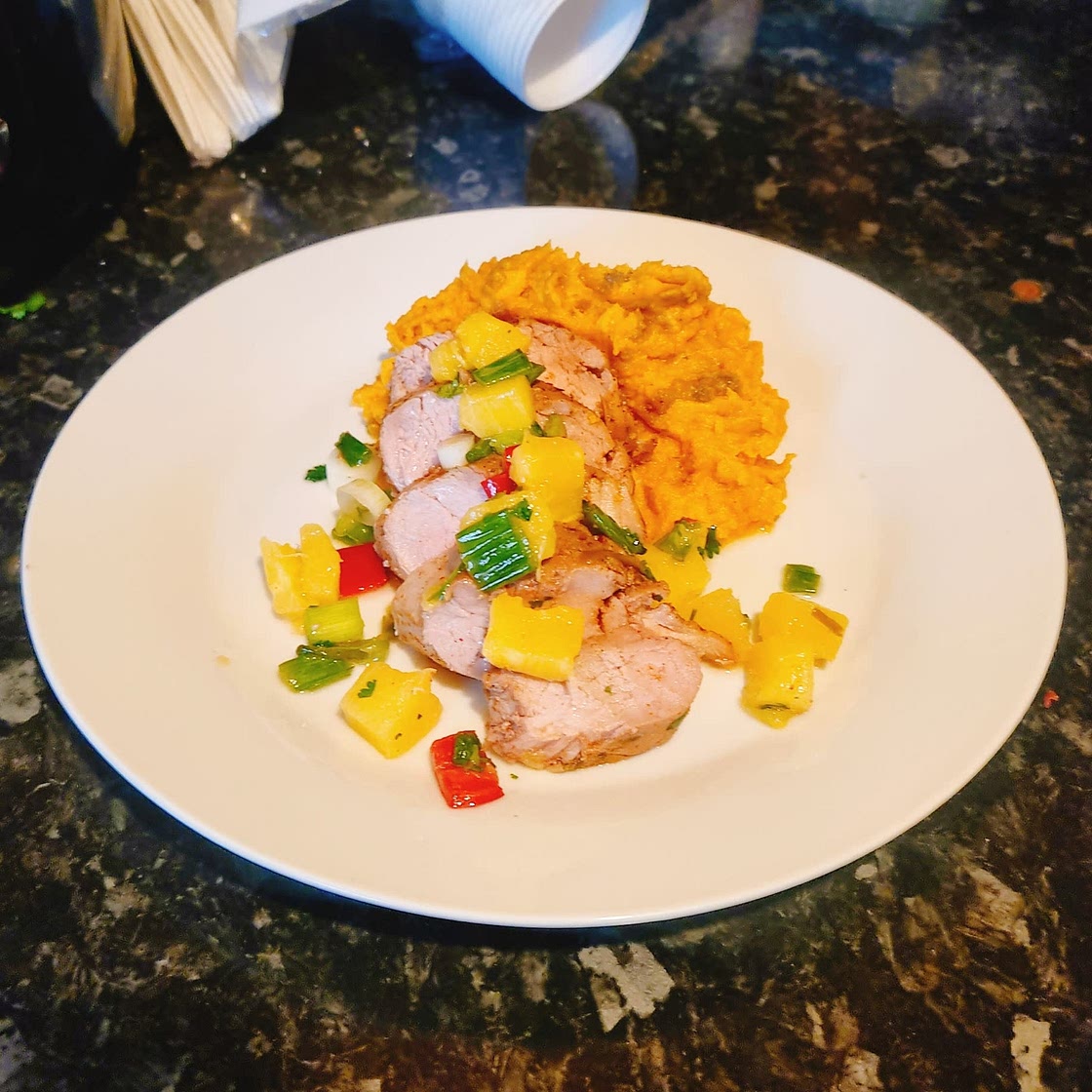 Caribbean-Spiced Pork Tenderloin with Peach Salsa