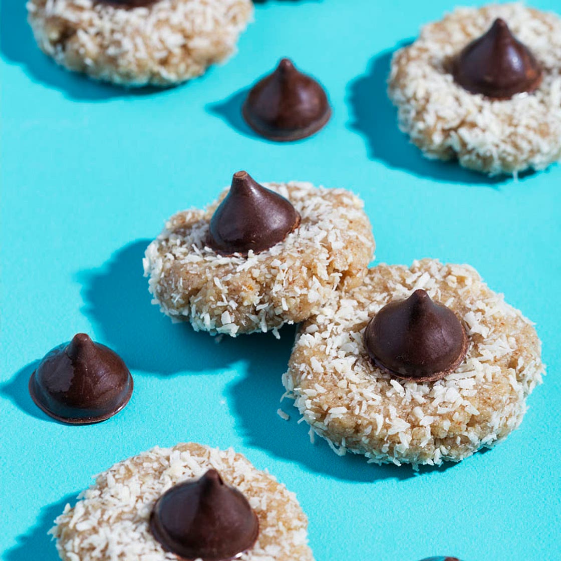 Chocolate Kiss and Coconut No-Bake Cookies - Bake Believe