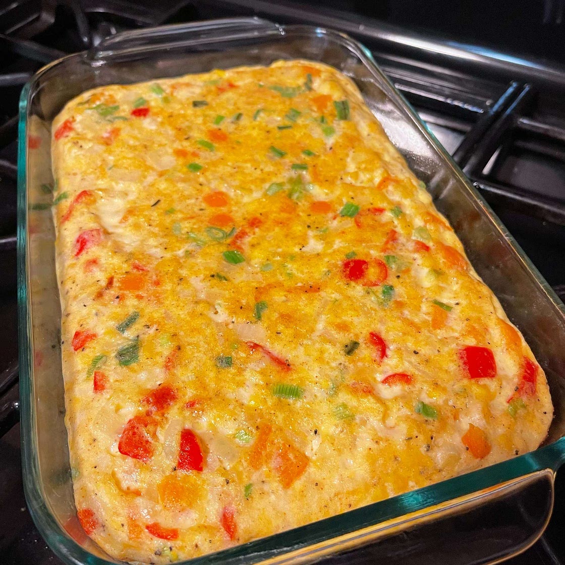 Corn and Cheddar Egg Bake