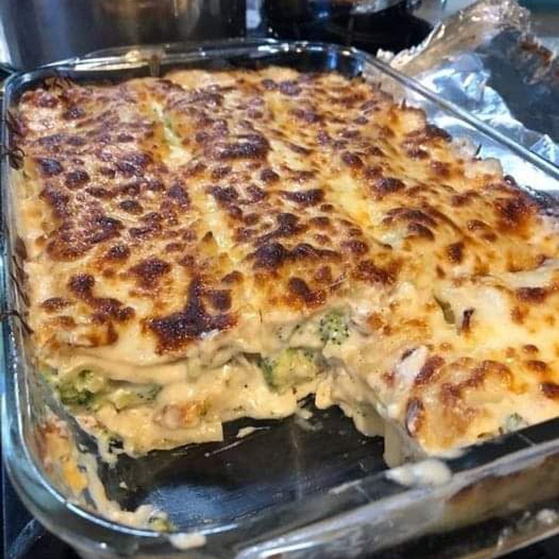 Chicken and broccoli lasagna