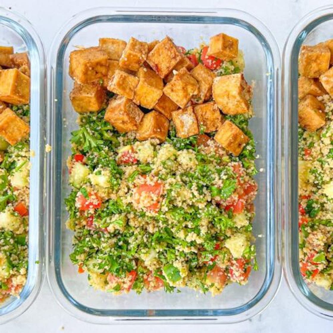 Lemony Couscous and Balsamic Tofu Meal Prep