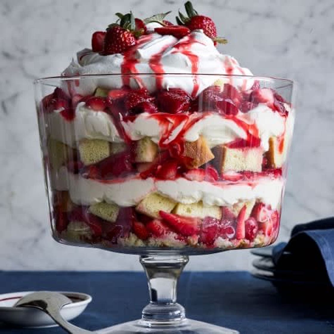 Strawberry Trifle with Mascarpone Whipped Cream