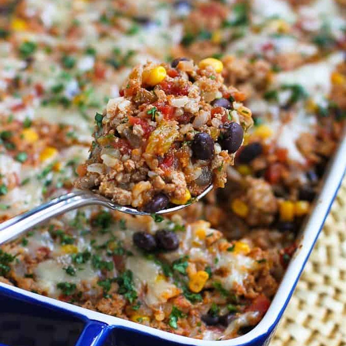 Southwestern Turkey Rice Casserole Recipe