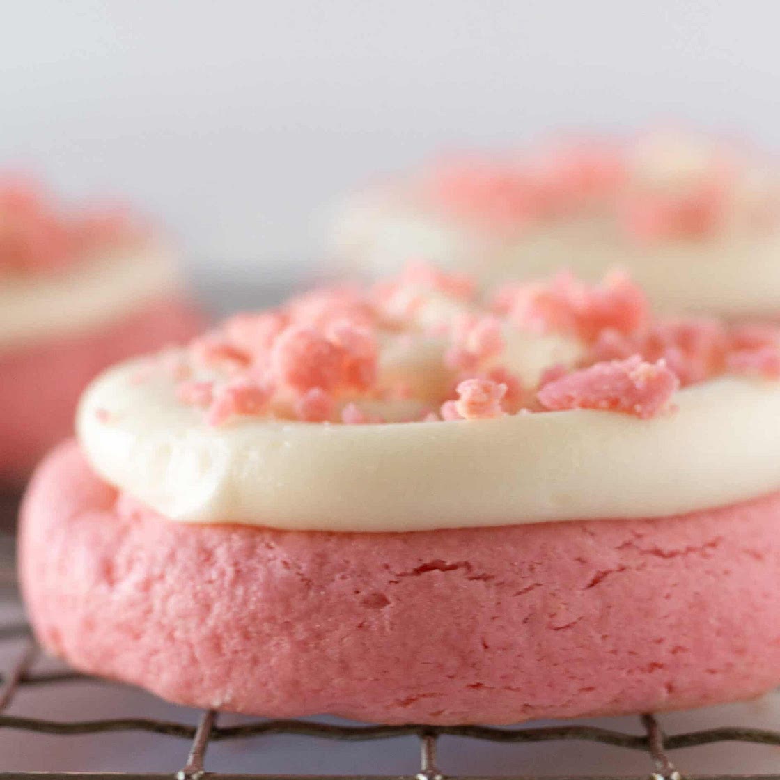 Crumbl 🙀 Pink Velvet Cookies with a Cake Mix