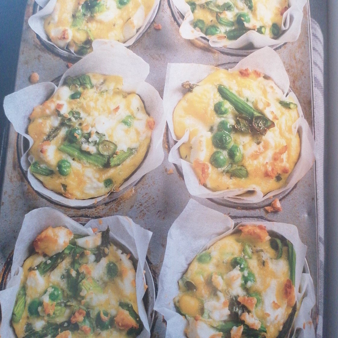 Asparagus, pea and mint frittata muffins 154