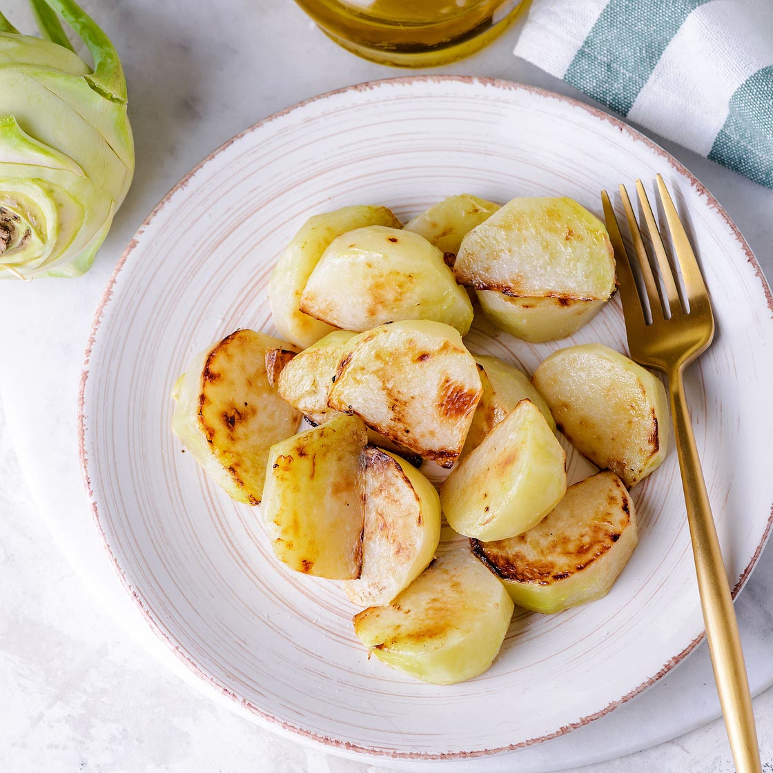 Roasted Kohlrabi: German Turnips