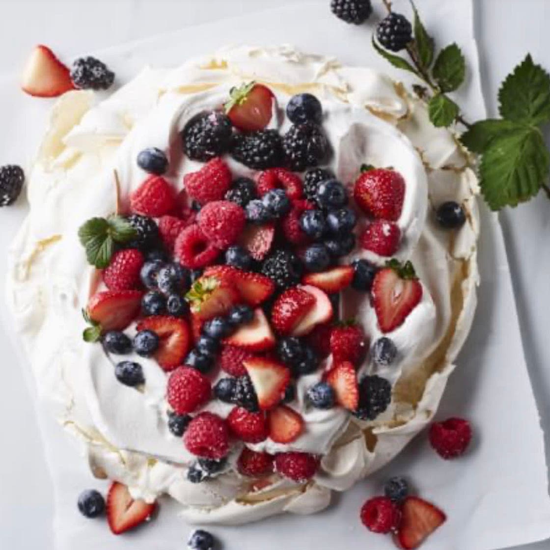 Pavlova with Fresh Berries