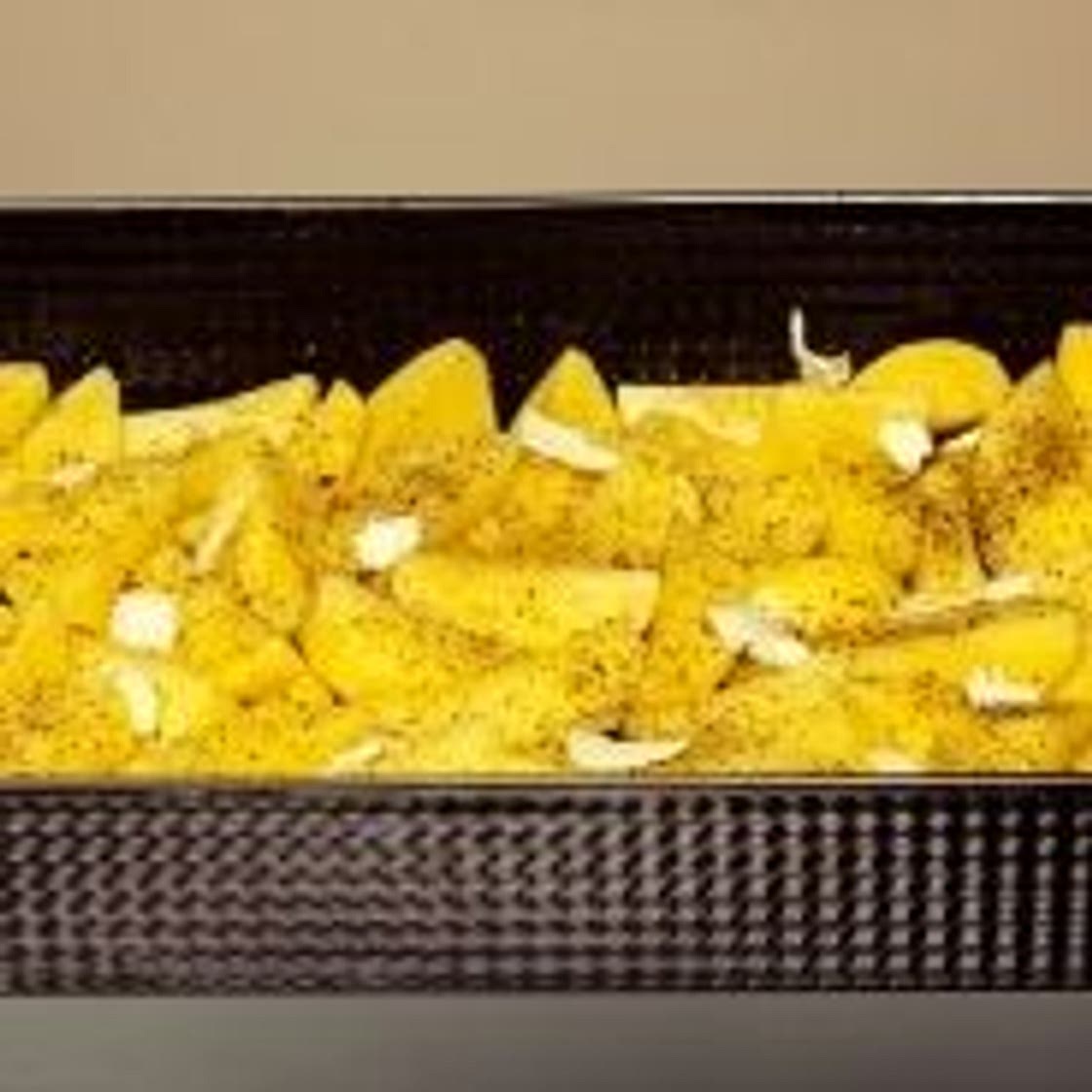 Roast raw potatoes