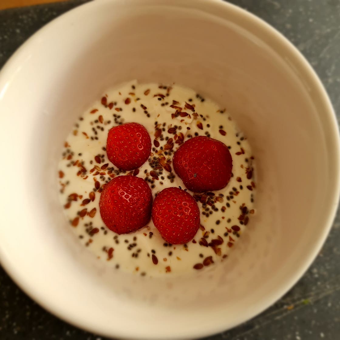 Greek Yogurt with Strawberries (Day 1 Breakfast)