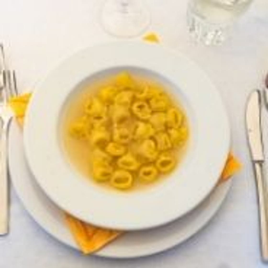 Tortellini in chicken broth
