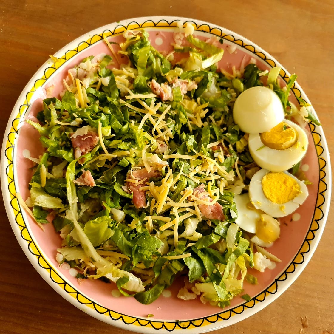 Mashed Cauliflower with Bacon and Greens (Day 1 Lunch 4 week keto weightloss plan)