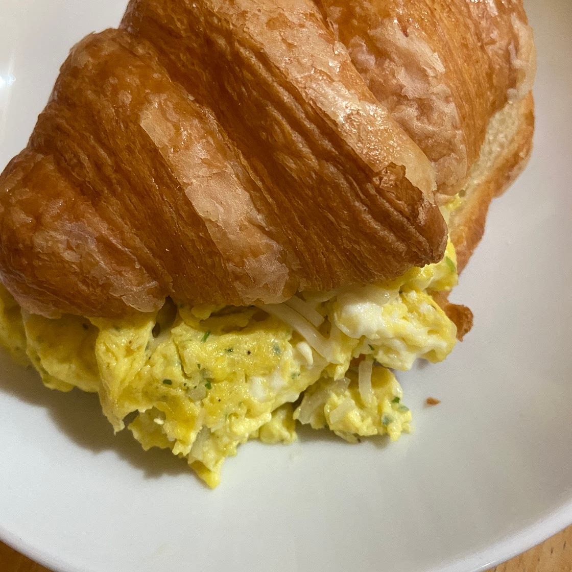 French omelette breakfast sandwich
