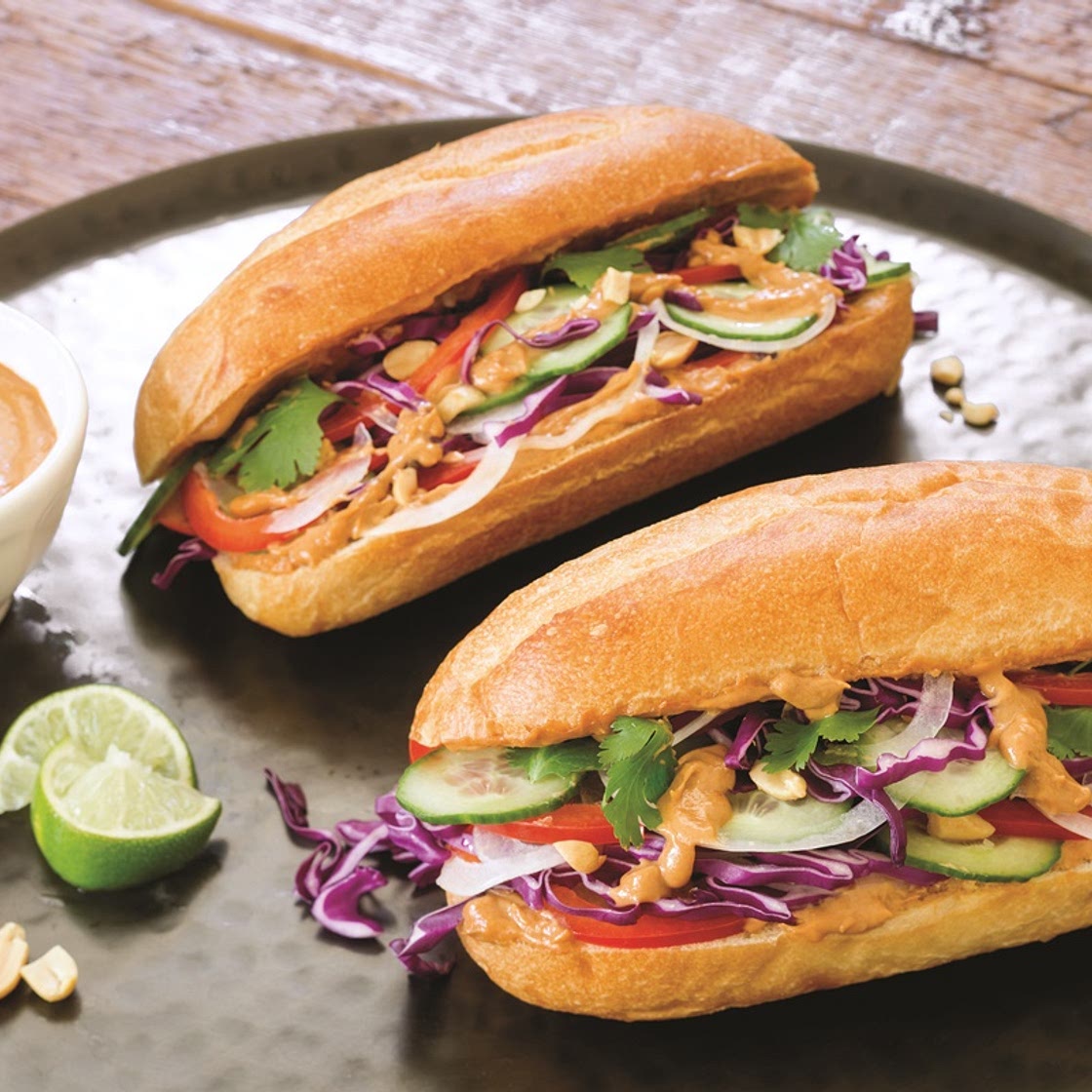 Thai Peanut Veggie Sandwiches